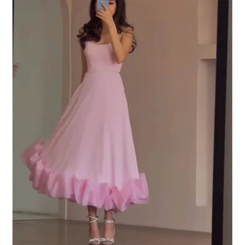 

New Arrival Pink A-line Italian shoulder Sweetheart Backless Night Dance Party Women Custom Evening dress Formal Party Gowns