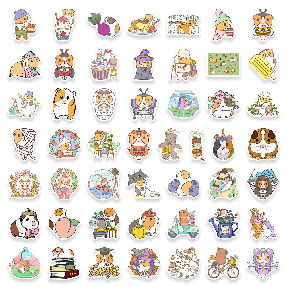 Kawaii Guinea Pig Stickers Cute Cartoon Animal Notebook Laptop Luggage Guitar Skateboard Waterproof Scrapbooking Material