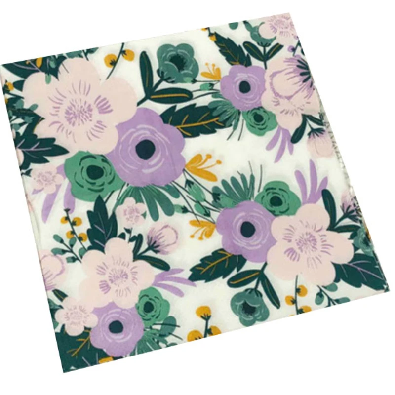 10/20pcs/Pac 2-Ply Colourful Printed Napkins New Floral Flower 2 Colors Creative Folded Napkins Wedding Party Baking Mouthcloths