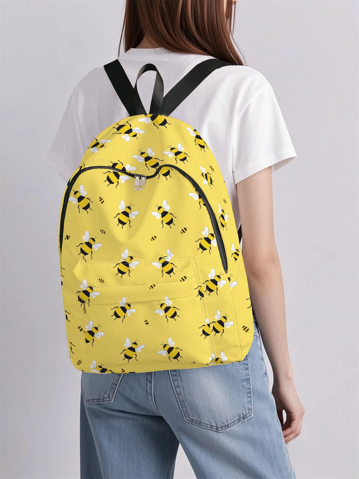 Bee pattern backpack, new model for 2025, casual travel backpack, lightweight and simple casual travel backpack