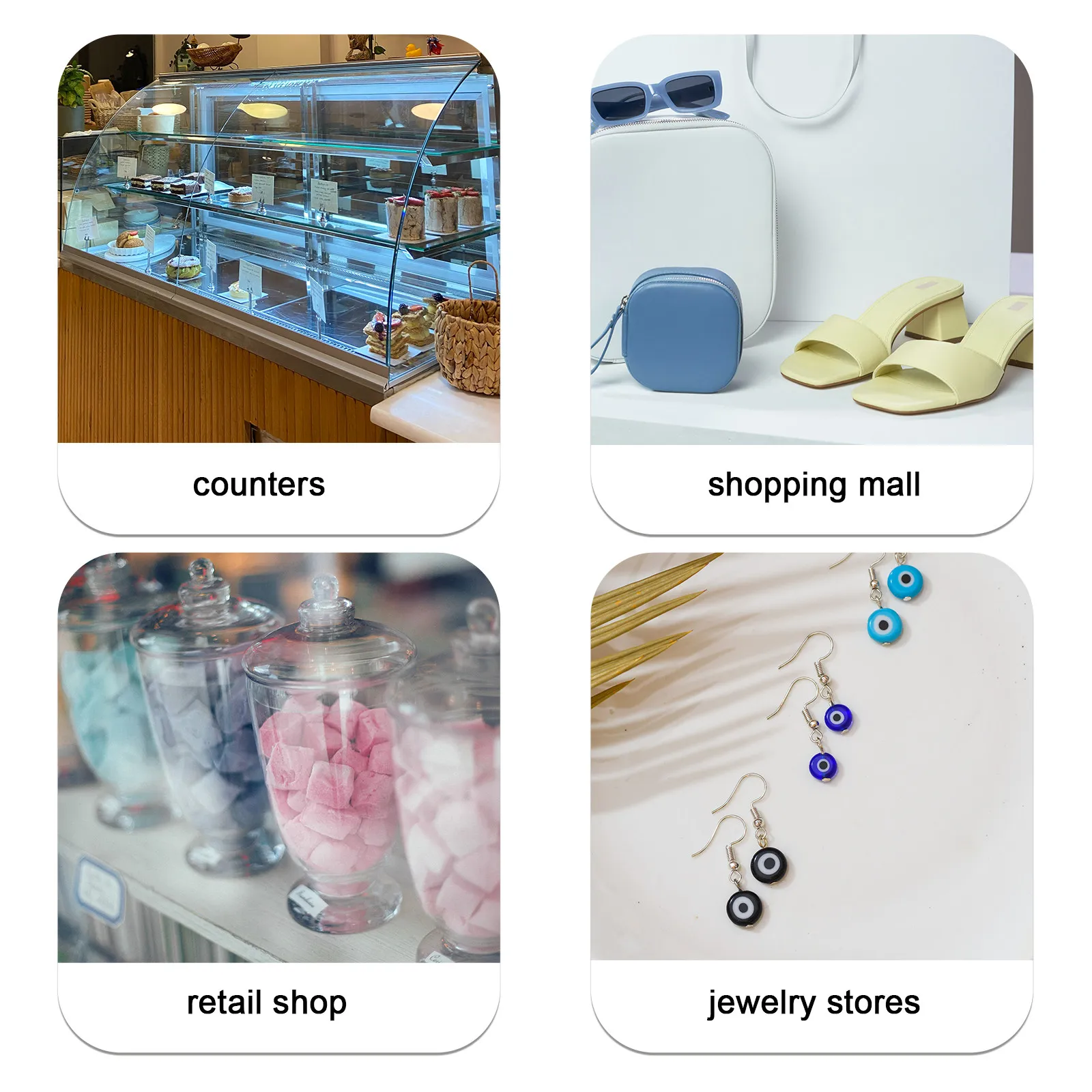 20개 가격표 큐브형 보석 가격표시 조절 가능 조립식 소매 카운터 스탠드 라벨 가격표시 블록 보석 태그