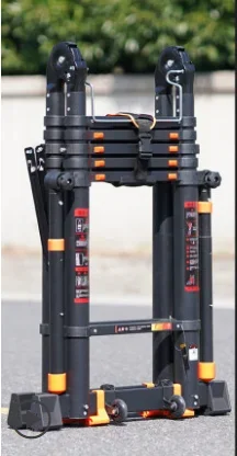 

2.5m*2.5m multifunctional folding telescopic aluminum alloy ladder,herringbone/straight ladder dual-use type,thickened anti-roll