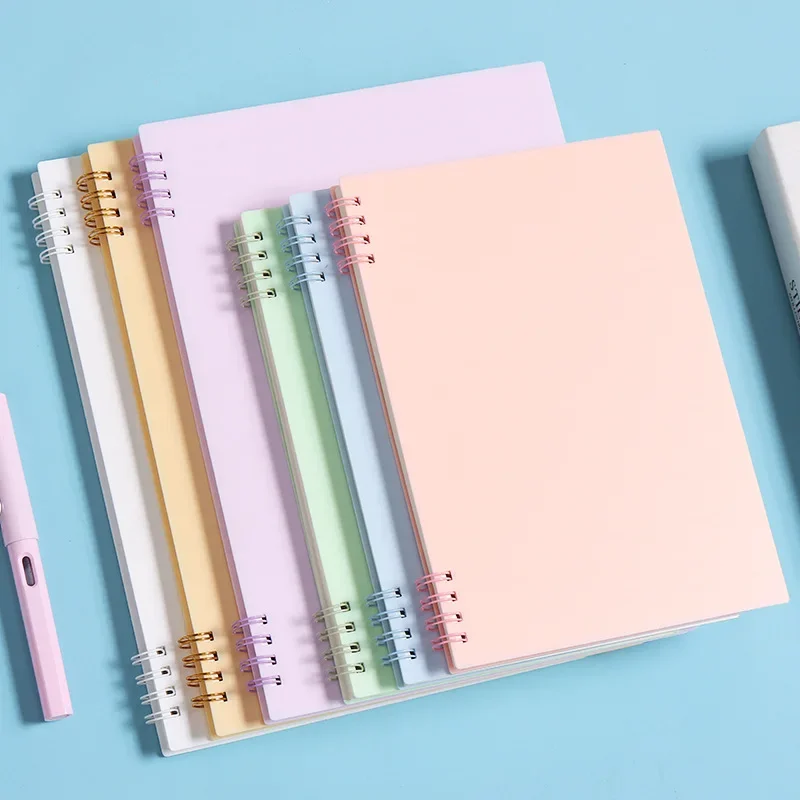 

A5 B5 Simple Morandi Coil Book 8-Hole Non-Hand Thick-lined Notebook 160-Page Office Learning Stationary