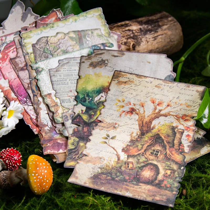 30 pcs Vintage INS Fairy castle material paper DIY Diary Album Scrapbooking handmade Background paper Junk Journal Supplies