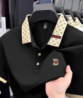 Marque de luxe B lettre en relief polo à manches courtes hommes été léger respirant nouvelle mode couleur bloquée revers T-shirt 4