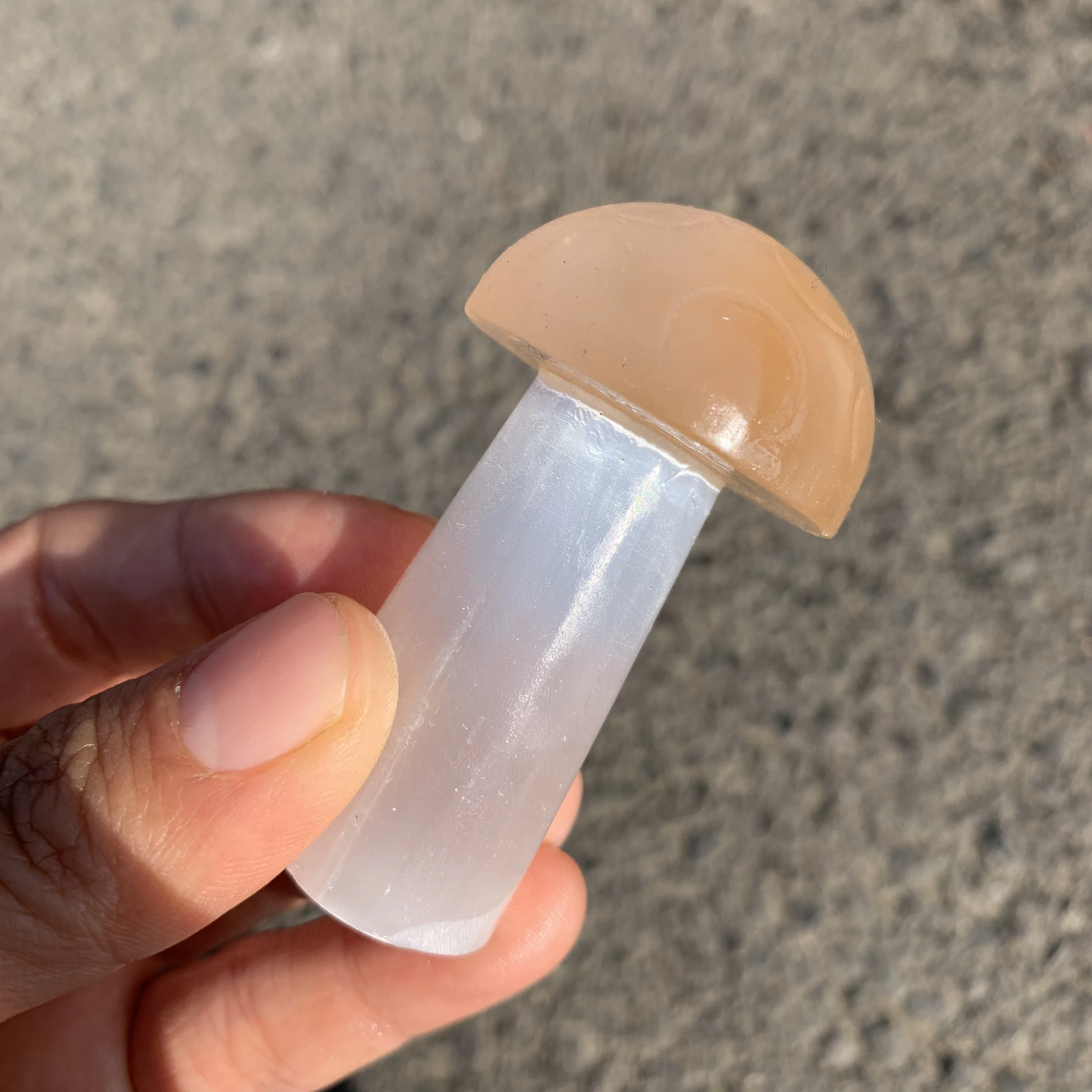 

Натуральный гриб селенит, полированный Хрустальный гриб для украшения