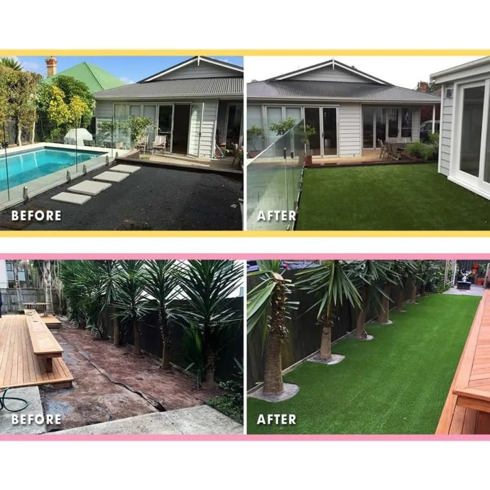 Artificial turf carpet, 0.4-inch indoor and outdoor false grass mat, easy to install and clean, good drainage