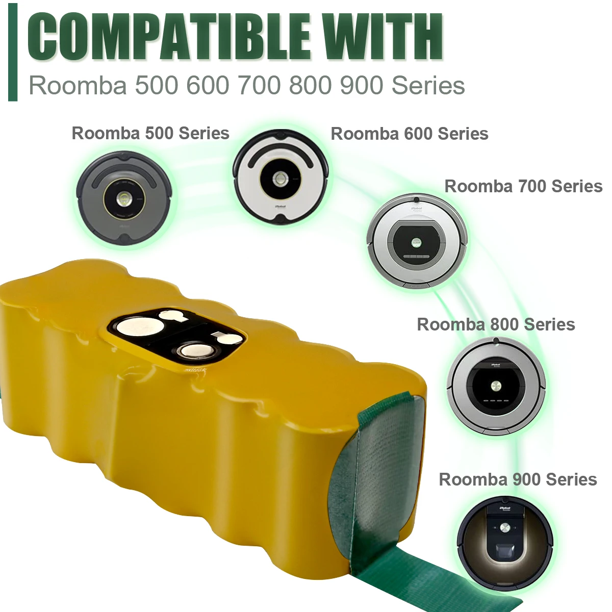 Bateria para Irobot Roomba 14.4 v 5000mah para Irobot Roomba 500 600 700 800 900 Series 620 650 770 780 580 - Image 5