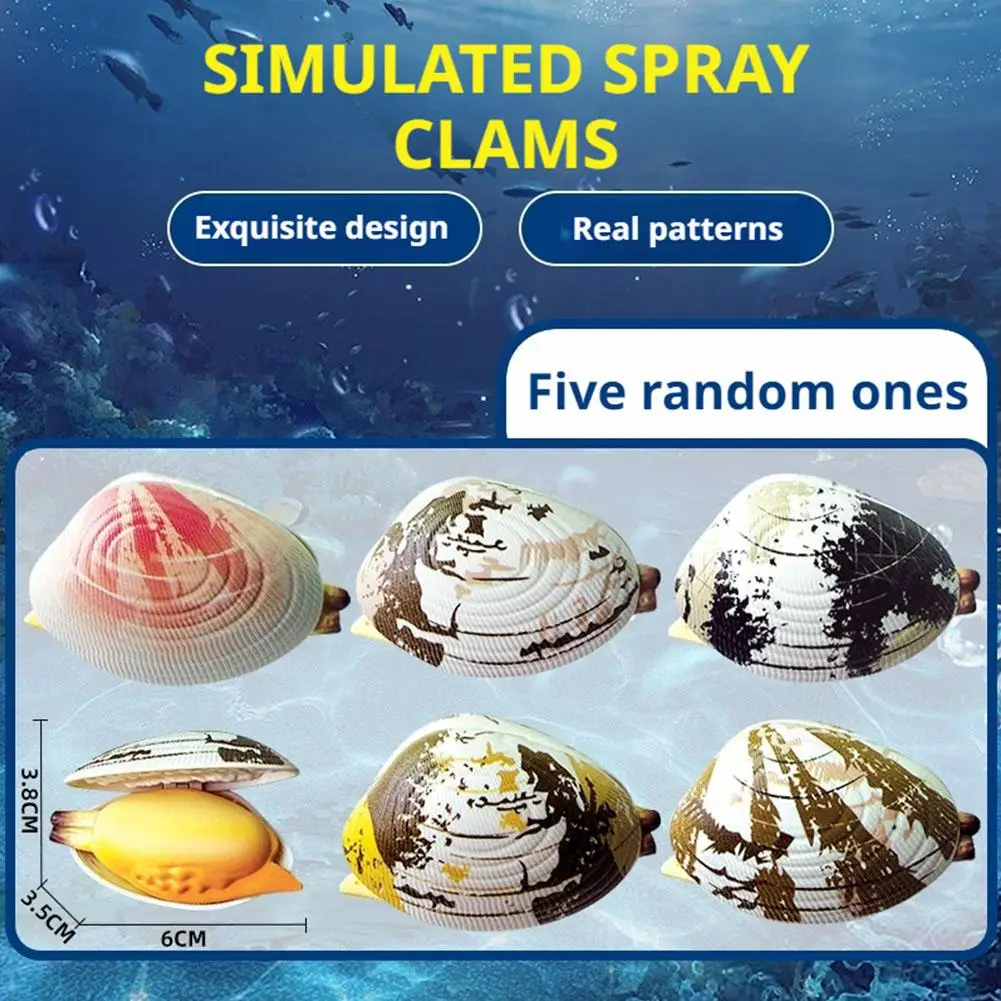 Water-spraying Clam Toys Tricky Water-absorbing Marine Shellfish Mini Water Guns Creative Small Gifts For Children On April Fool