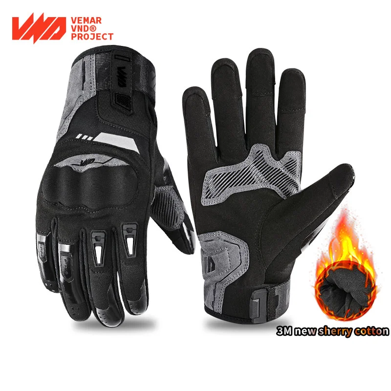 

VND Winter Motorcycle Thermal Gloves Touch Screen Motorcross Waterproof Windproof Protective Luvas Men Motorcyclist Accessories