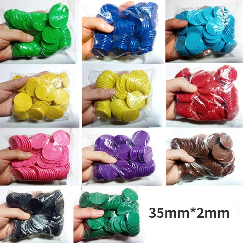 100Pcs/set Foreign Trade New Product Plastic Chip Coin Instead of Game Coin 35mm*2mm