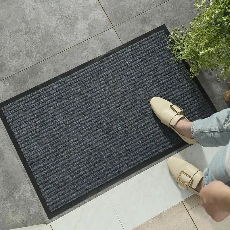 Double Stripe Entry Carpet Office Home Kitchen Bathroom Non-Slip PVC Pad Carpet floor mat non slip mat carpet mat fun doormat door mat
