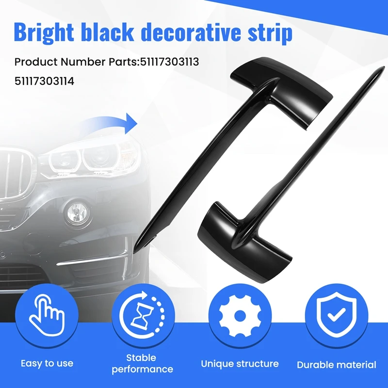 Car Front Bumper Grille Trim Molding 51117303113 51117303114 For BMW X5 F15 2013-Bumper Grille Trim Strips bumper grille trim strips
