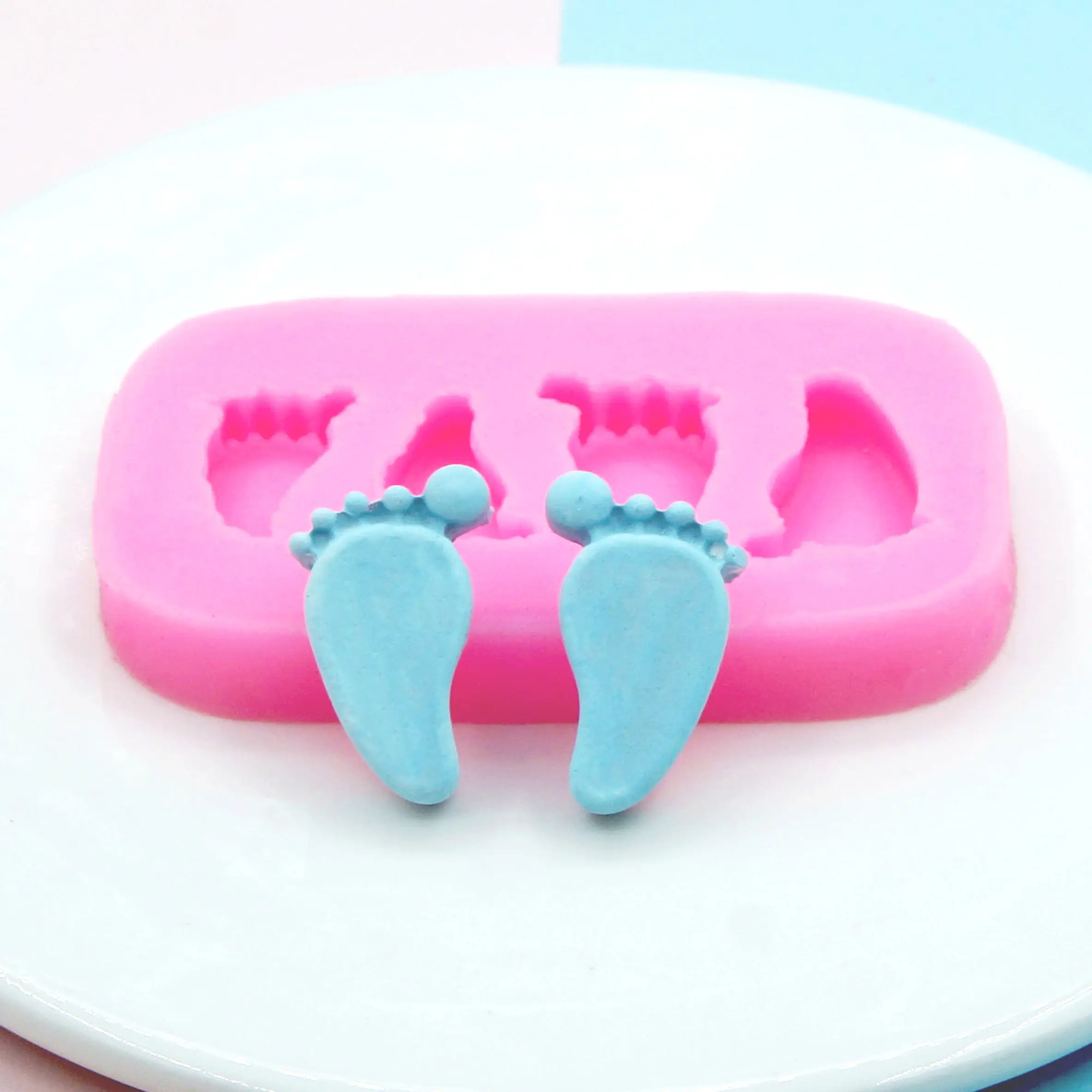 

Birthday Cake Decoration Tools Cute Palm Cartoon Footprint Handprint Silicone Moulds Chocolate SugarCraft Fondant Molds