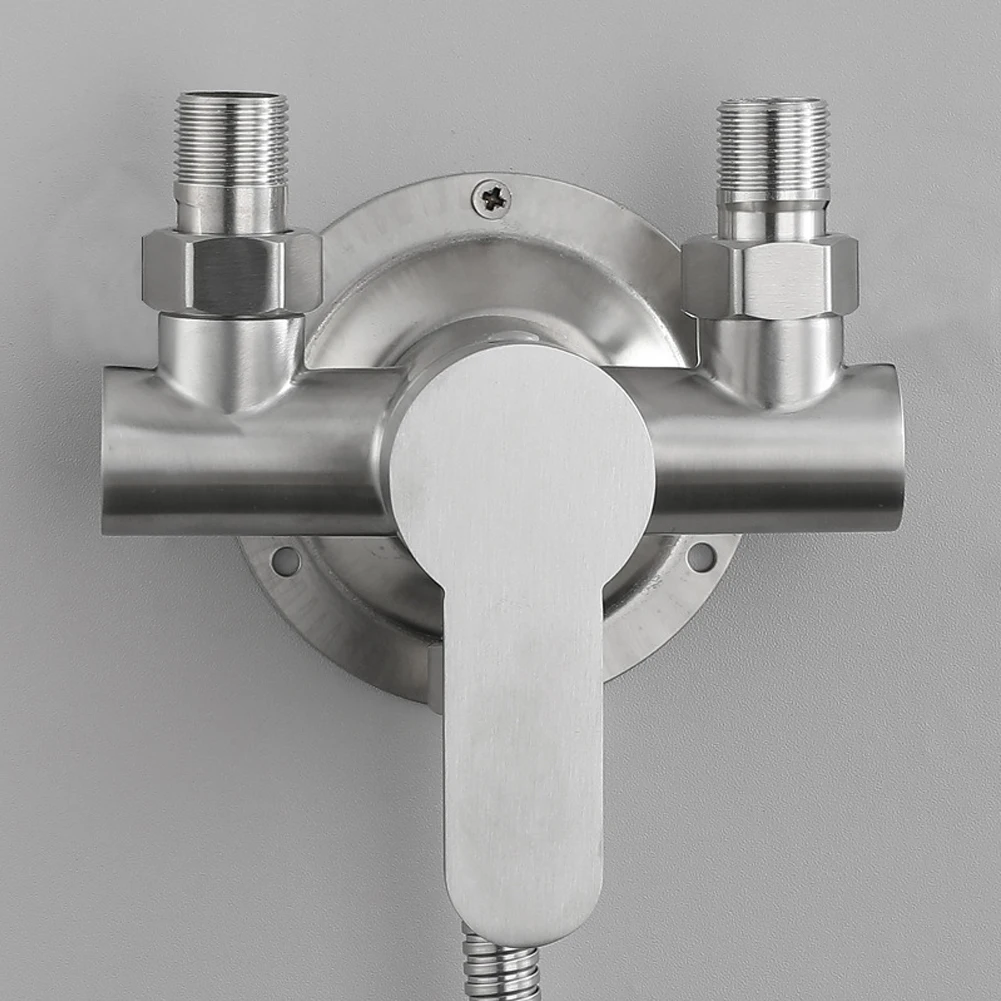 Stainless Steel Shower Faucet Hot And Cold Water Mixer G1/2inch Wall Mounted Metal Handle Shower Faucet Water Valve Faucet 2
