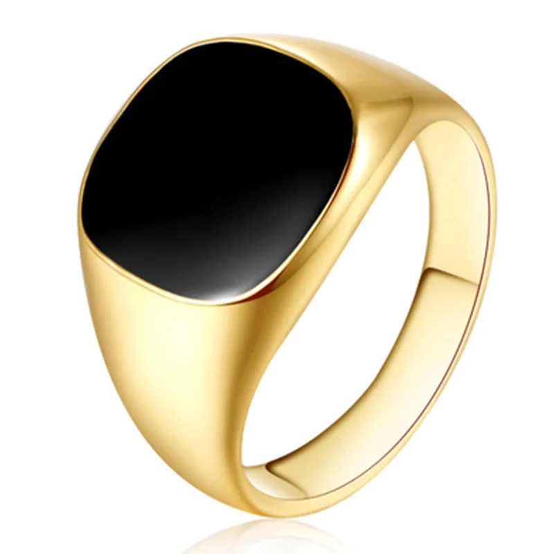 Finger Rings Fashion Rings Fashion Ring Stainless Steel Rings Metal Rings Gold-Plated Stainless Steel Ring for Men Fashion Trend Glossy Finger Ring Male Simple Personality Jewelry