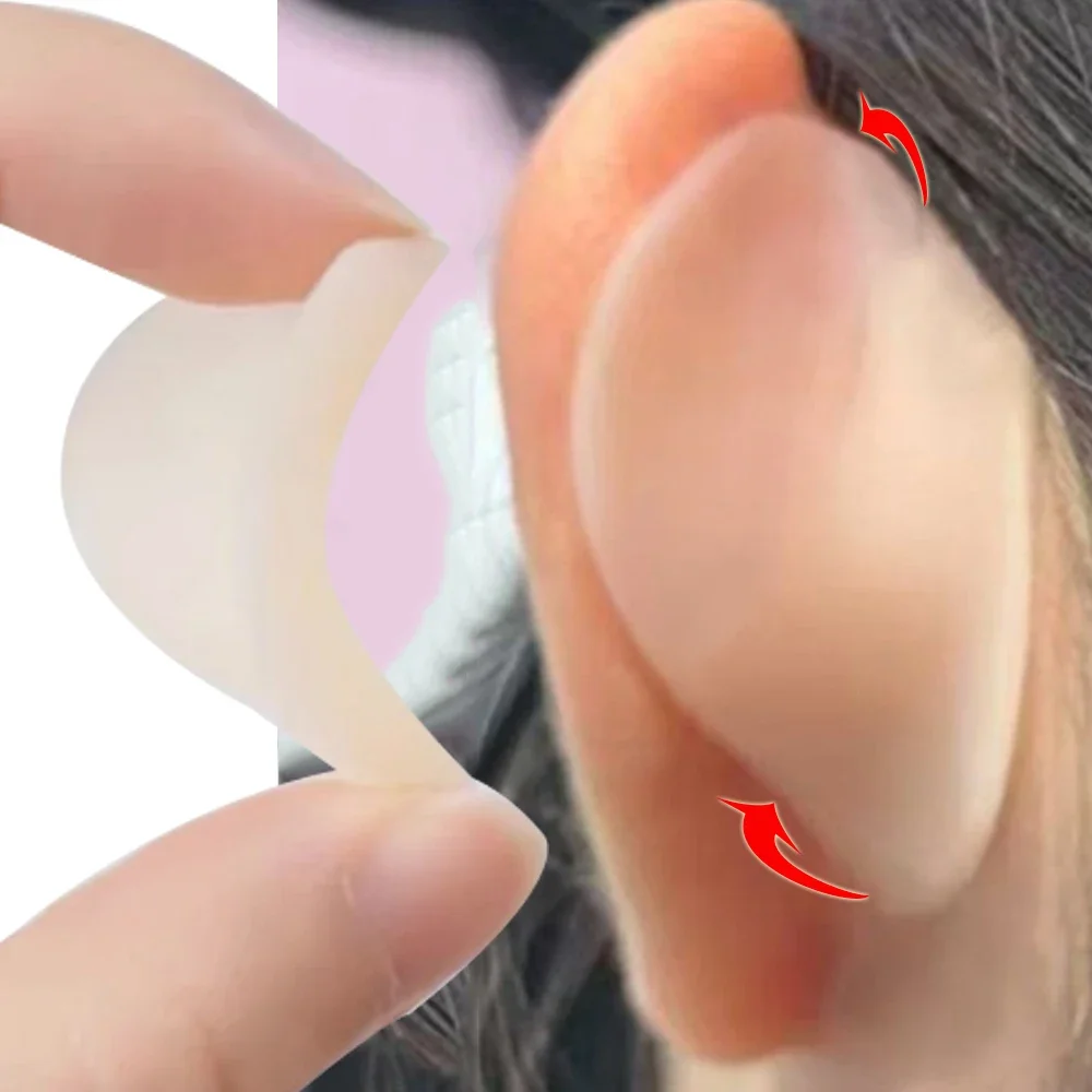 4D Keel Silicone Self-adhesive Elf Ear Stickers Reusable Invisible Ears Corrector Patches Instant Slimming Cosmetic Ear Sticker Makeup Tools Beauty Supplies Earlobe Support Tape