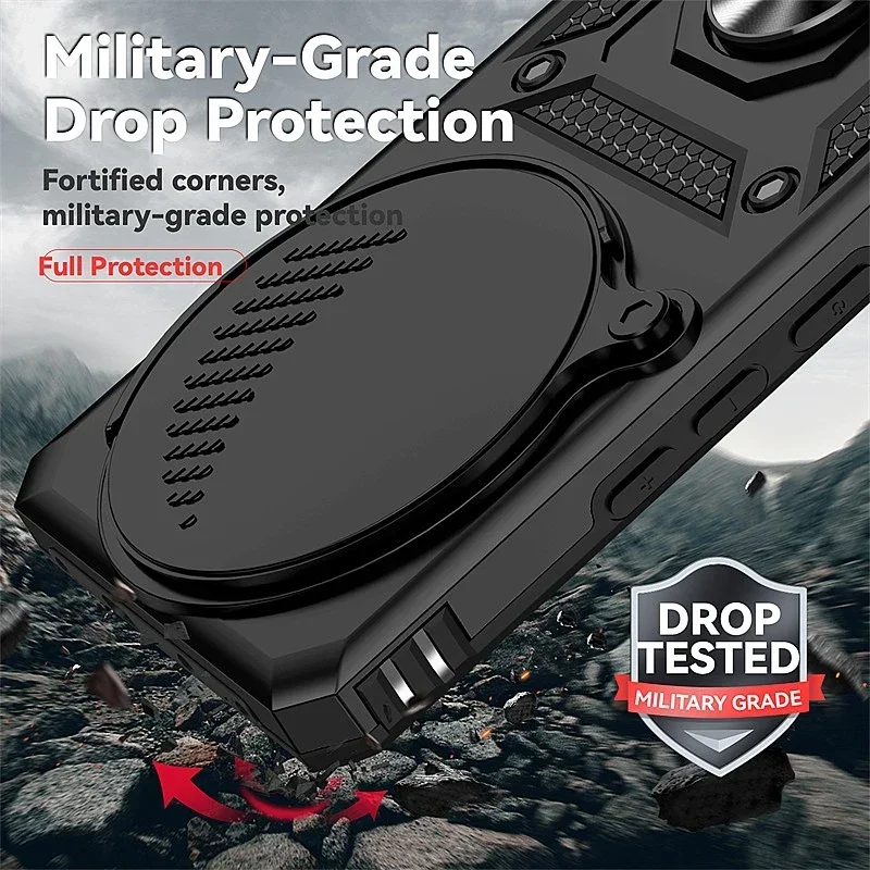 Shockproof Armor Phone Case with 360° Ring Stand Kickstand