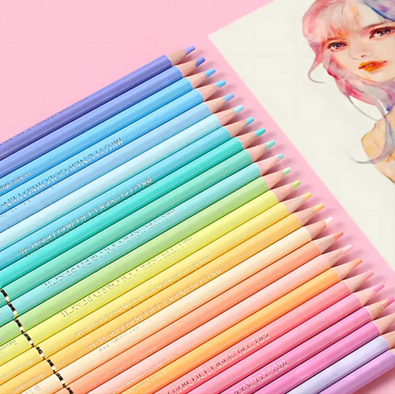 12/24Colors Set Makaron Color Pencils Sketching Wood Colored Pencils Painting For Student Artist Drawing Art Supplies color pencils