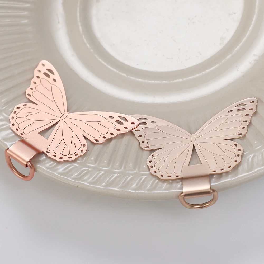 5/1pcs Universal Butterfly Metal Phone Lanyard Card Patch Anti-lost Cellphone Strap Hang Cord Tabs for IPhone 15 Samsung Xiaomi