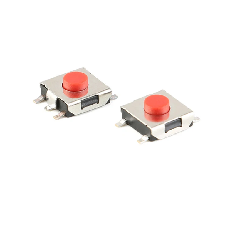 

100PCS 6*6*3.1 mm SMD Switch 4/5 Pin Touch Micro Switch Push Button Switches Red SMD Tact Switch