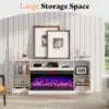 75-inch 3-sided Glass Fireplace TV Stands Can Be Used for TVS Up To 85 Inches in Rural Media Entertainment Center Control White 6