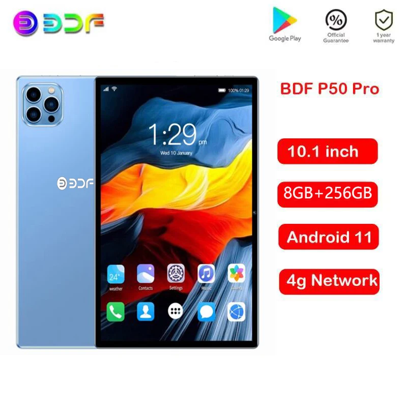 

New 10.1" Tablet PC Android 11 4G Network 8GB RAM 256GB ROM Octa Core Dual SIM Dual Wifi GPS AI Speed-up Tablets