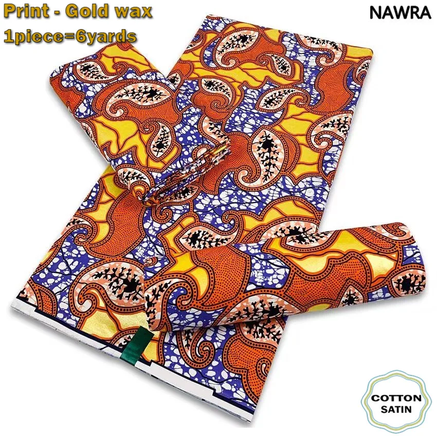 2024 Newest African Grand Golden Wax Fabric Ankara Glitter Golden Wax Soft Flash Gold Print Batik High Quality Pink Women Pagne 5