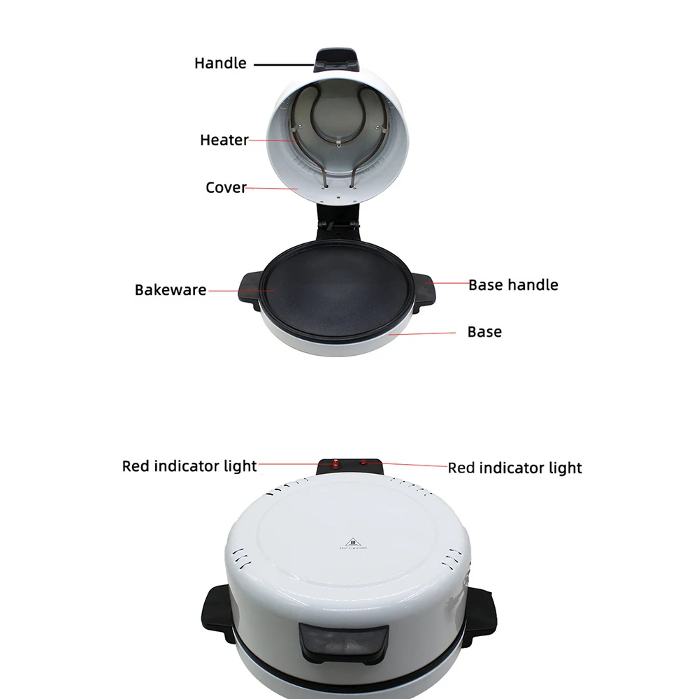 30cm diameter non-stick electric cooking plate for Arabic bread and pizza.