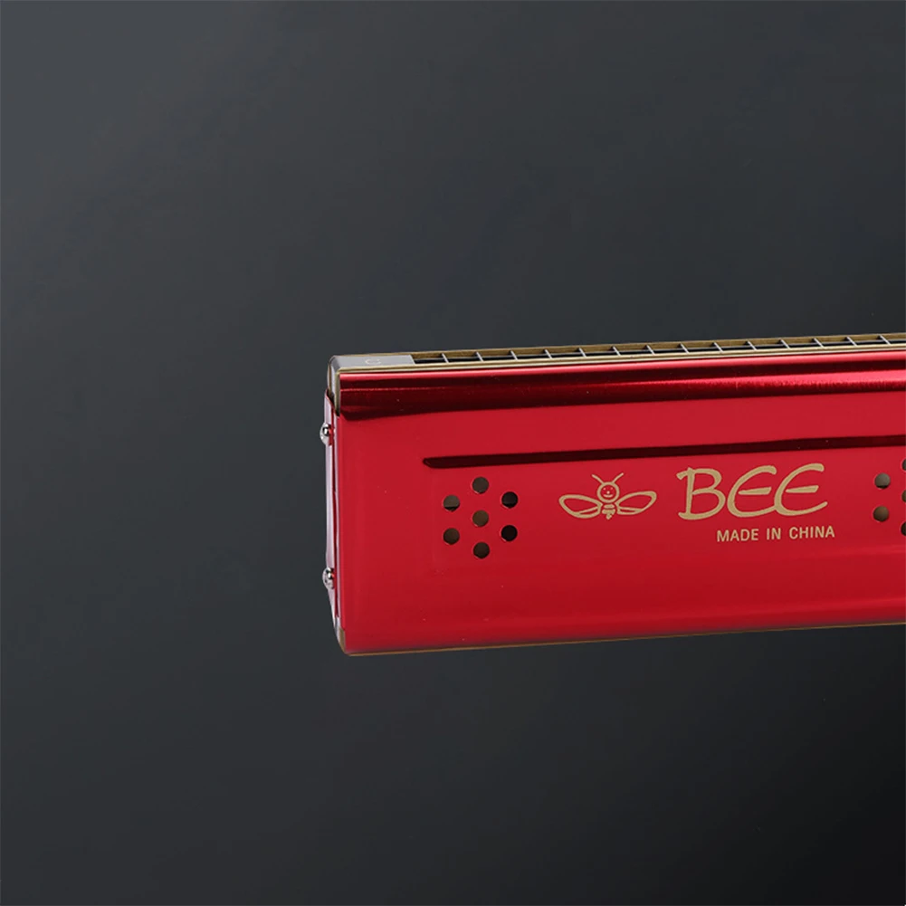High Quality Musical Instruments Harmonica Two-tone Harmonica Metal Body 130mmx55mmx23mm 16 Holes Double-sided Tremolo
