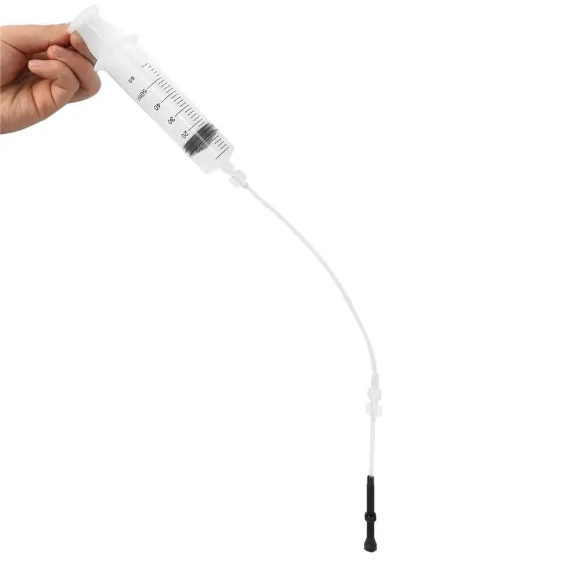 Bicycle Tubeless Tire Liquid Injection Tool 60ml Tire Tubeless Sealant Injector Syringe Rubber Hose Kit Cycling Bike Repair Tool