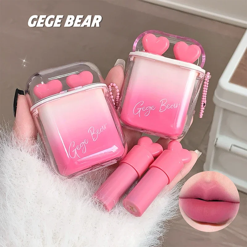 Rose Pink Liquid Lipstick Mirror Water Lip Gloss Matte Velvet Lip Glaze Combination Long Lasting Tint Cosmetic Kits Lipgloss
