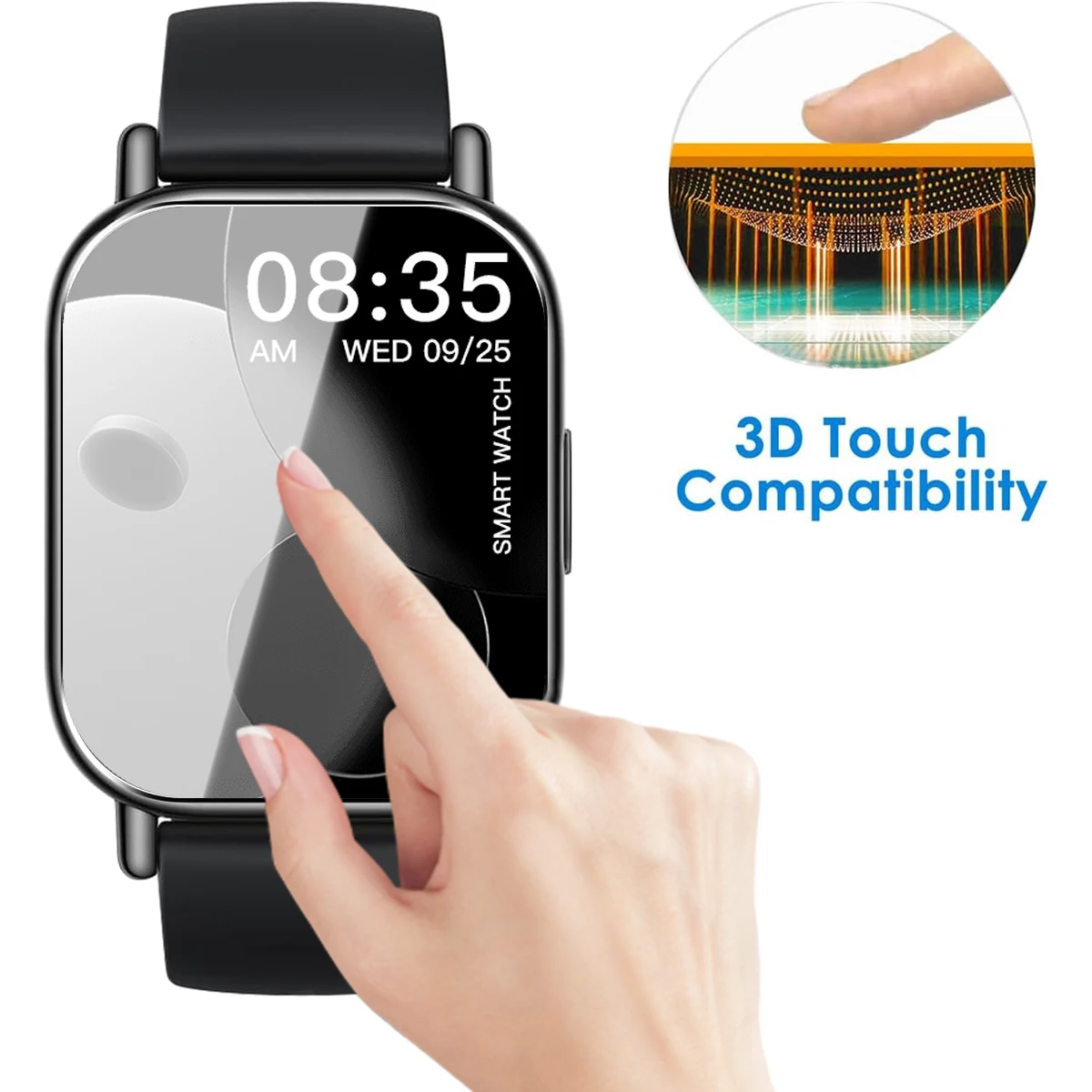 Premium 9H Tempered Glass Screen Protector for Smart Watch - Clear HD Film