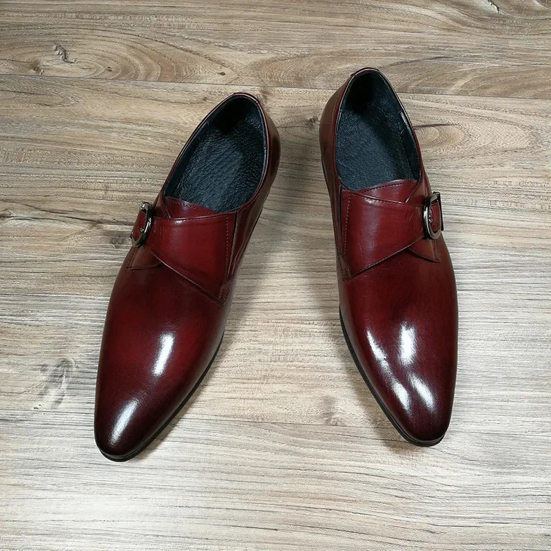 Whoholl Man Business Formal Social Shoe Male England Casual Loafers Black Cheap Autumn Men's Leather Dress Shoes Zapatos 48