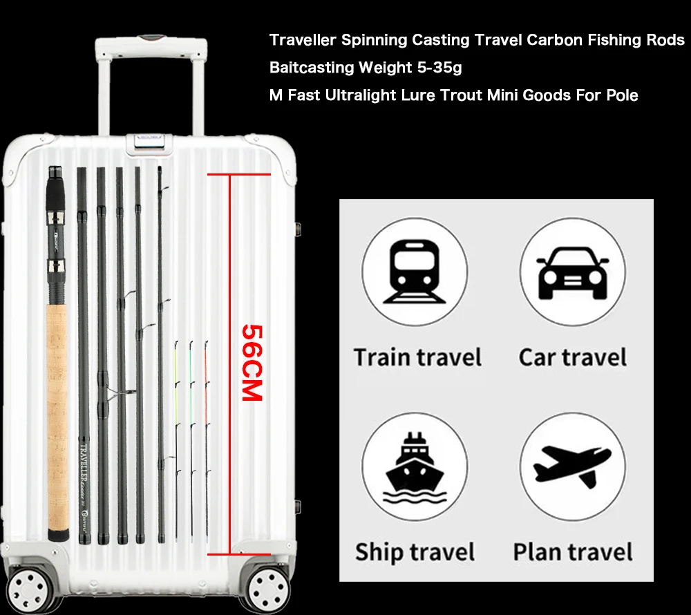 BIUTIFU Traveler Feeder Karpfen Angelruten 3,0 m 3,6 m 3 Tipps Gussgewicht 120 g Kohlefaser Spinning Reisestange Süßwasser Meer – Detail 9