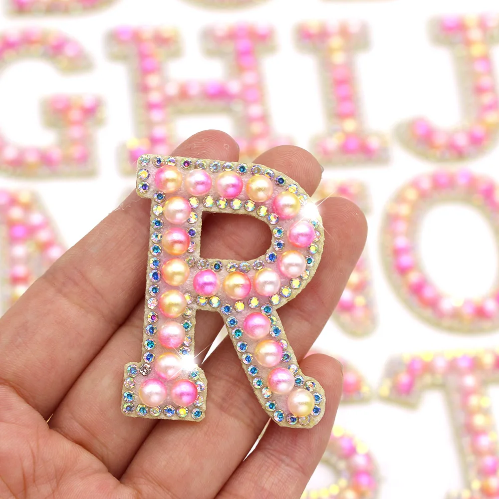 1pcs Pink Letters Patch Alphabet Embroidered Applique Iron On Name Letters  Patches - Patches - AliExpress
