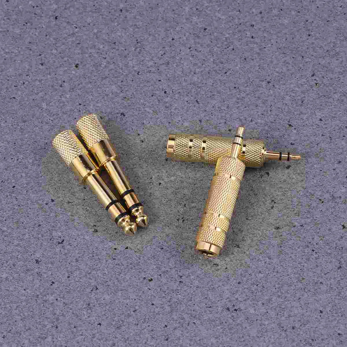 

4 Pcs 65mm Male to 35mm Female Stereo Audio Adapter Gold Plated Headphone Jack Plug Converter for Headphone Audio Earphone
