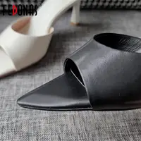 Женские босоножки на высоких каблуках FEDONAS, желтые туфли из мягкой кожи с острым носком, обувь для выпускного вечера на лето 2023