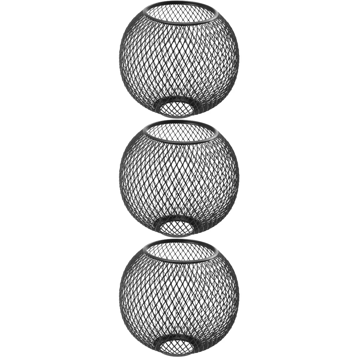 BlackPendantLightCageDecorativeLampShadeSphericalLampshade