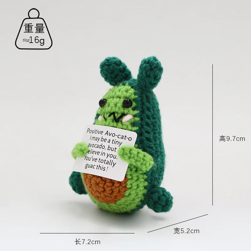 Süße handgewebte Puppe, emotionale Unterstützung, Häkelpuppe, gestrickt, Mini-Tier, schönes Geschenk, Schreibtisch-Zubehör – Detail 7