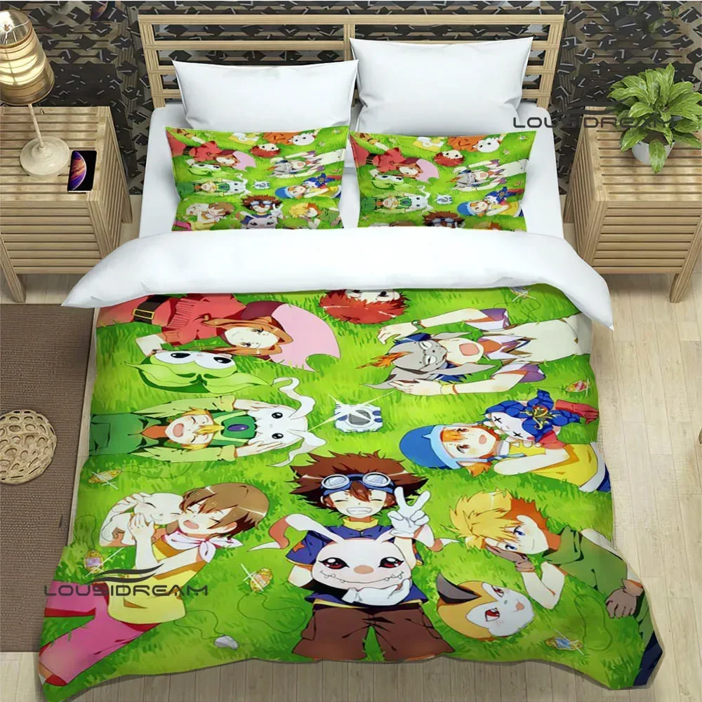 Digimon cartoon printed Bedding Sets exquisite supplies set duvet cover bed comforter set bedding set luxury birthday gift 4