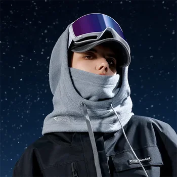 Winter Thermal Fleece Ski Mask Full Face Head Coverings Snowboard Hooded Scarfs Winter Sports Accessories Warm Cycling Headgear 5