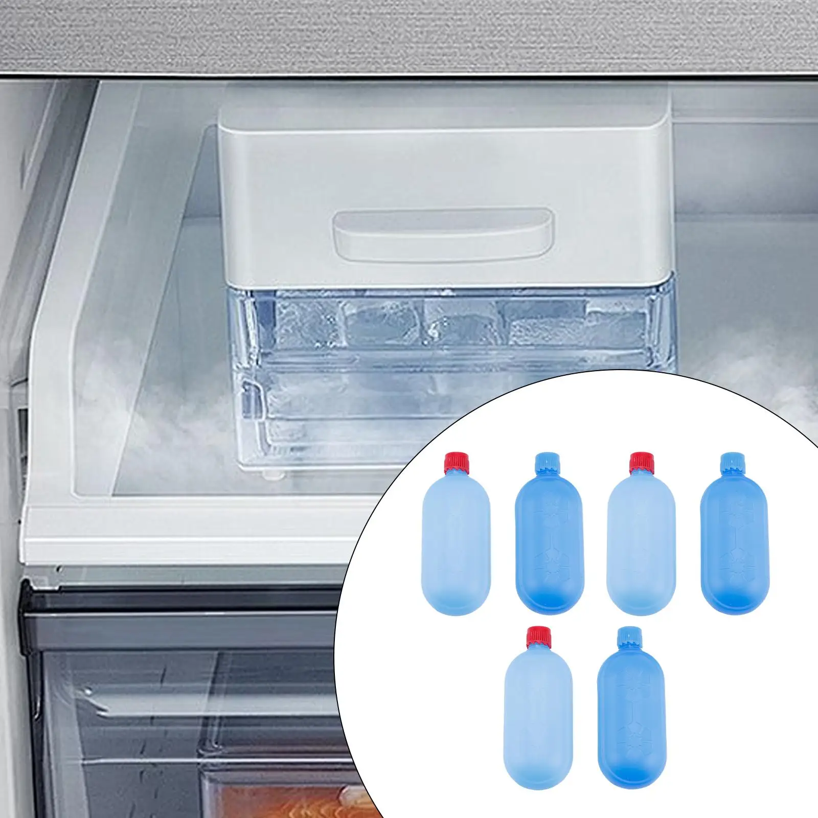 6 Pieces Ice Cooler Blocks for Cooler Bags Kitchen Travel Freezer Ice Blocks