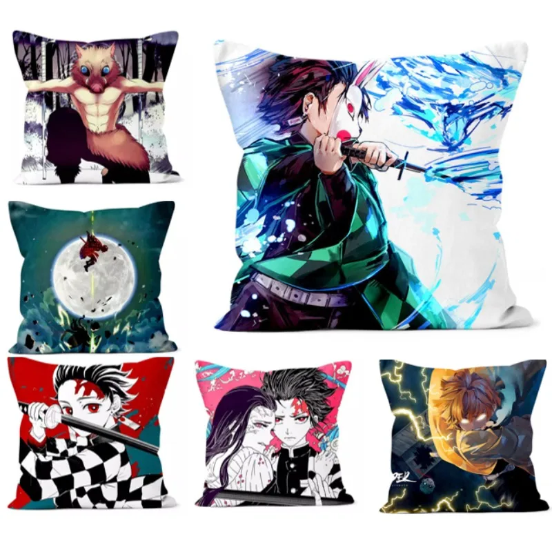 

Cushion Cover Cartoon Character Office Chair Bedroom Sofa Bed Pillow Cover Hashibira Inosuke Pillowcase Demon Anime Slayer B0096