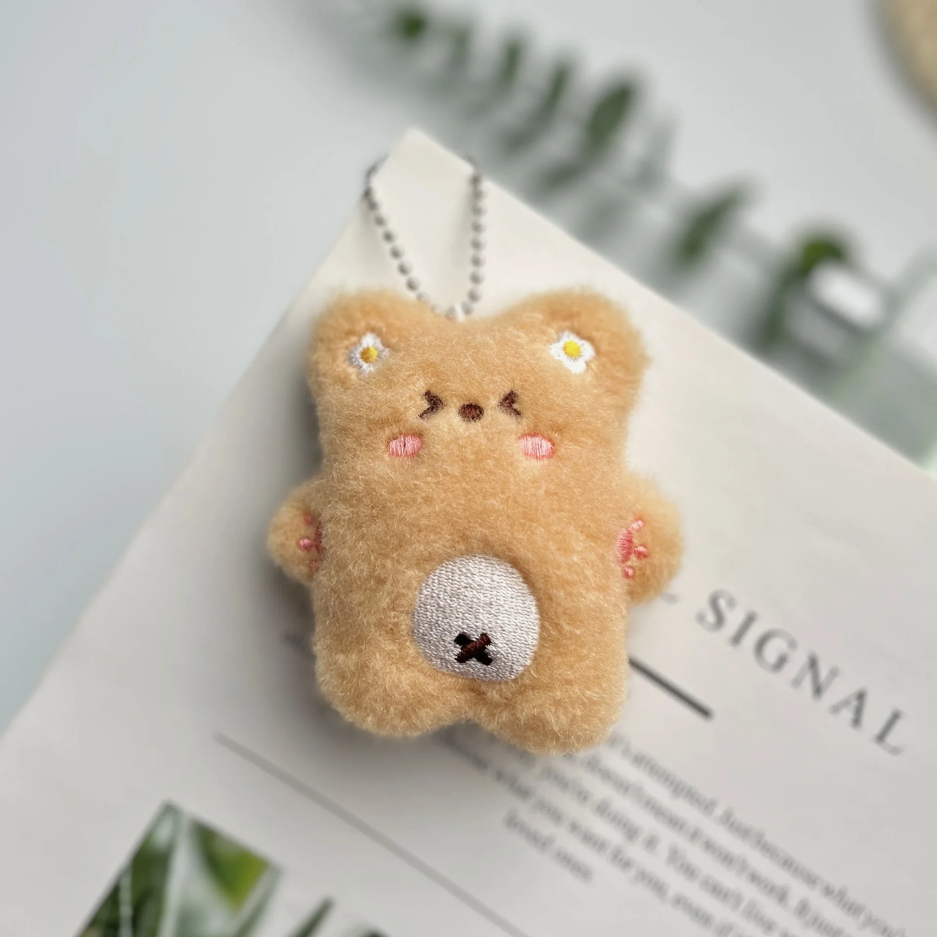 New cartoon plush pendant bear rabbit penguin frog squeak bag accessories claw machine