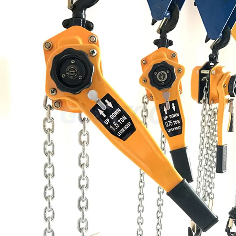 0.75t/1t/1.5t/2t Manual Manganese Steel Hook Wire Manual Traction Hoisting Tool Lever Small Hand Chain traction hoist 3M