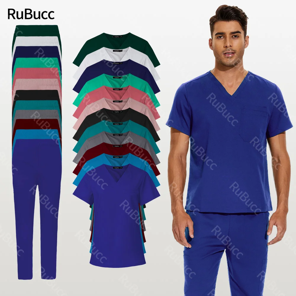 Hospital Doctor Uniforms Men Dental Clinic Scrubs Nurse Accessories Short Sleeved Nursing Suit Medical Uniforms Suits