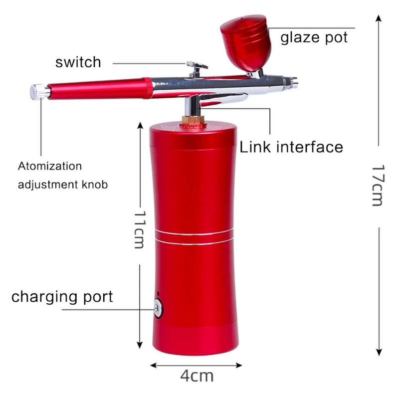 Portable Spray Glaze Pen Stainless Steel Watering Can Glazing Tool No Air Pump Pigment Spray Gun Coloring Tool 2