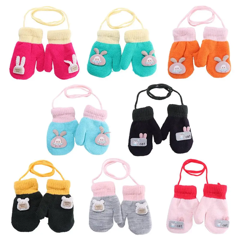 Soft Boys Infant Children Toddler Girls Baby Knitted Gloves Baby Mittens Warm Mittens Cartoon Gloves