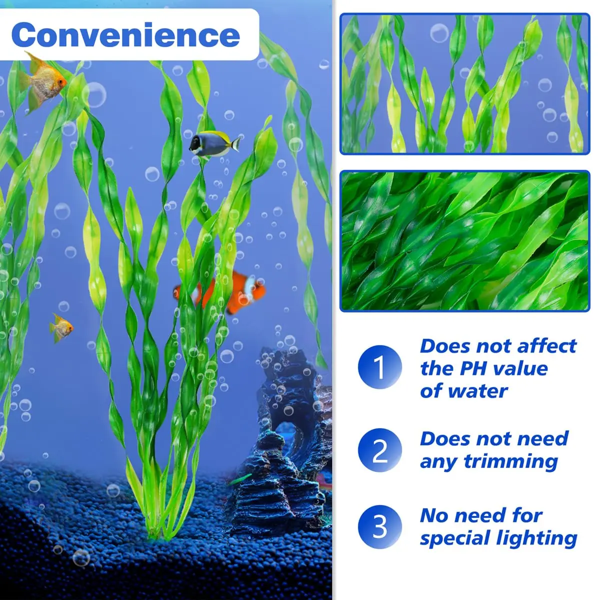 Artificial Plants Fish Tank Ornaments Fish Tank Decorations Aquarium Ornaments Artificial Aquarium Plants Mini Landscape Ornaments Seaweed Fish Tank Decorations Artificial Plastic 10PCS 12-35CM